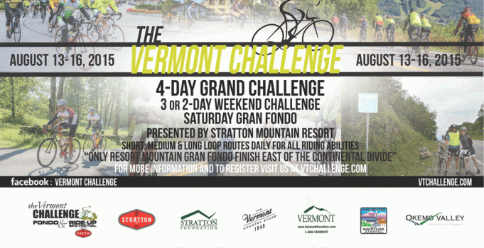 The 4th Annual Vermont Challenge Gran Fondo and “Ride Up” Bike Festival